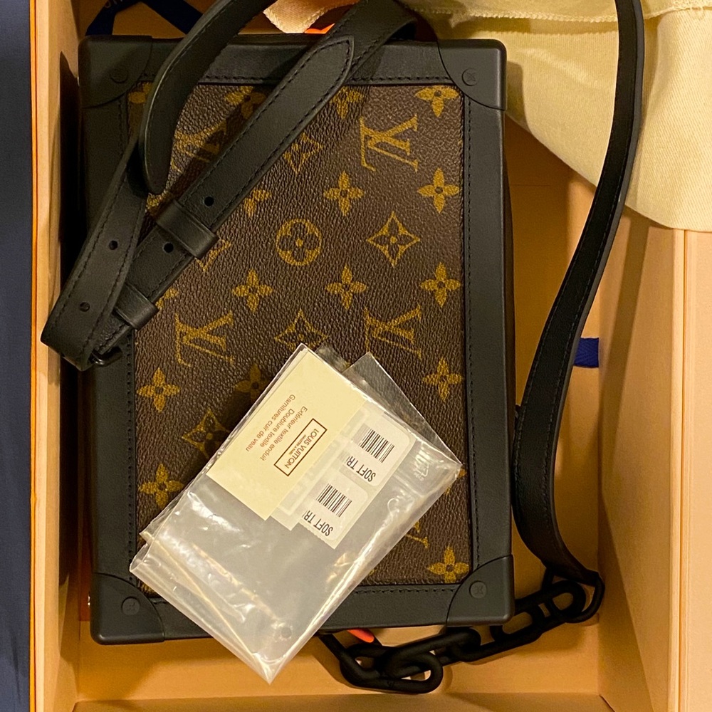 Authentic Louis Vuitton SS19 monogram orange soft trunk Virgil Abloh